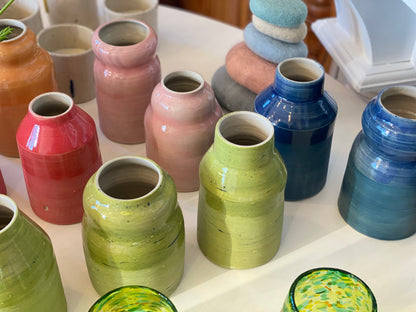 Colour Block Ceramic Vase - Blue
