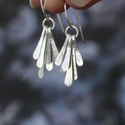 Flutter Drop Earrings - Silver