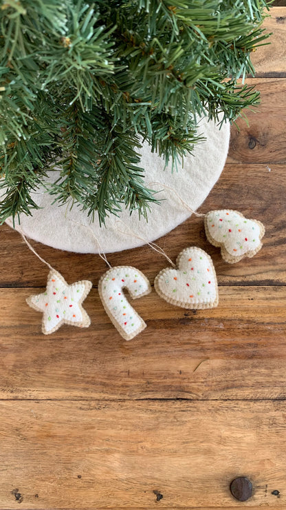 Felted Christmas Cookie Ornament - Assorted Shapes