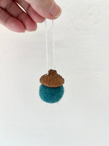 Felted Acorn Christmas Ornament - Assorted Colours