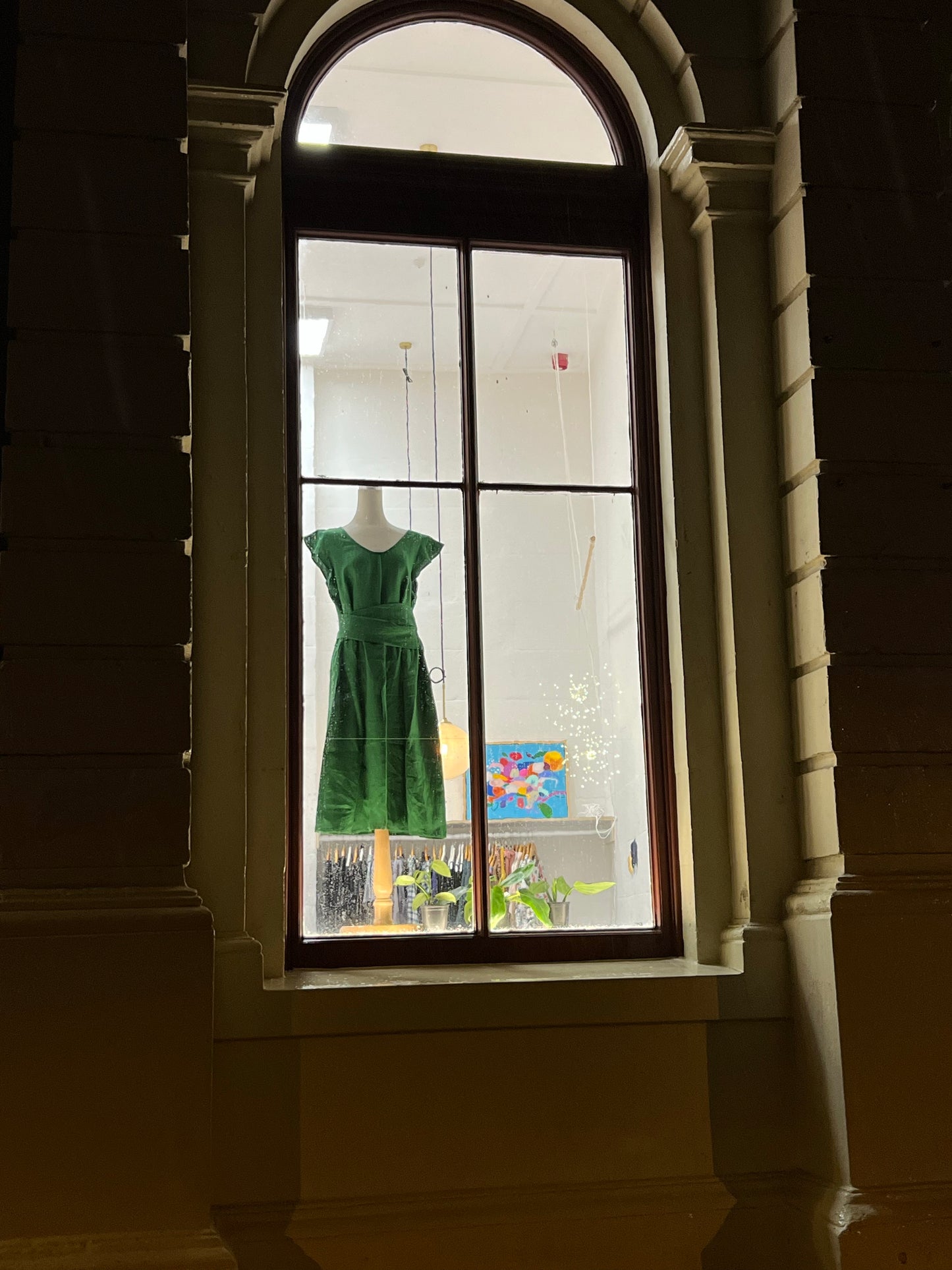 "Mollie" Dress - Evergreen Linen
