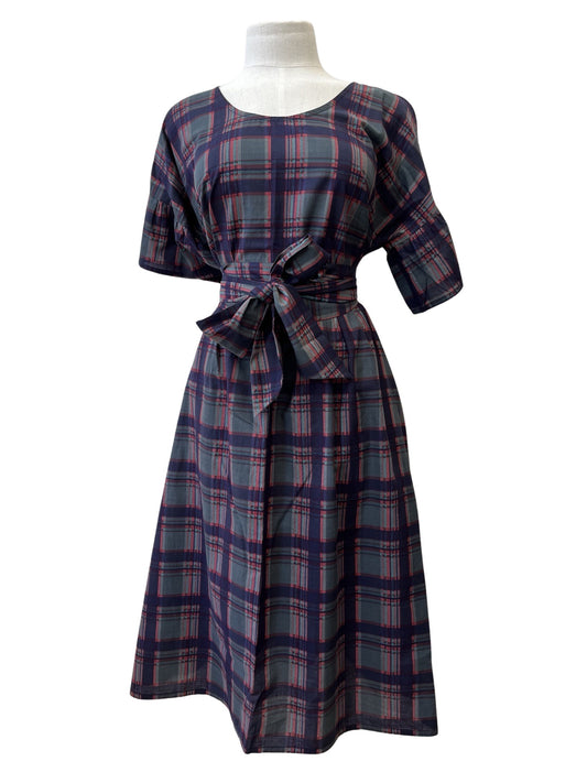 "Amelia" Dress - Magenta Check